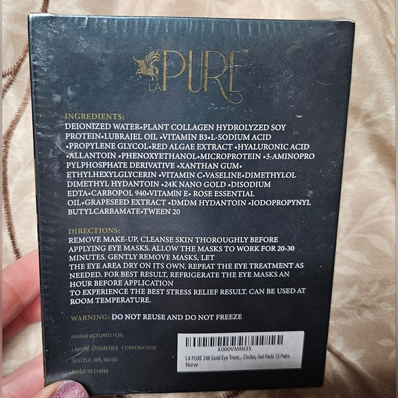 PURE 24k GOLD under Eye Patches Dark Circles Puffy Bags Wrinkle Treatment Mask - Picture 8 of 10